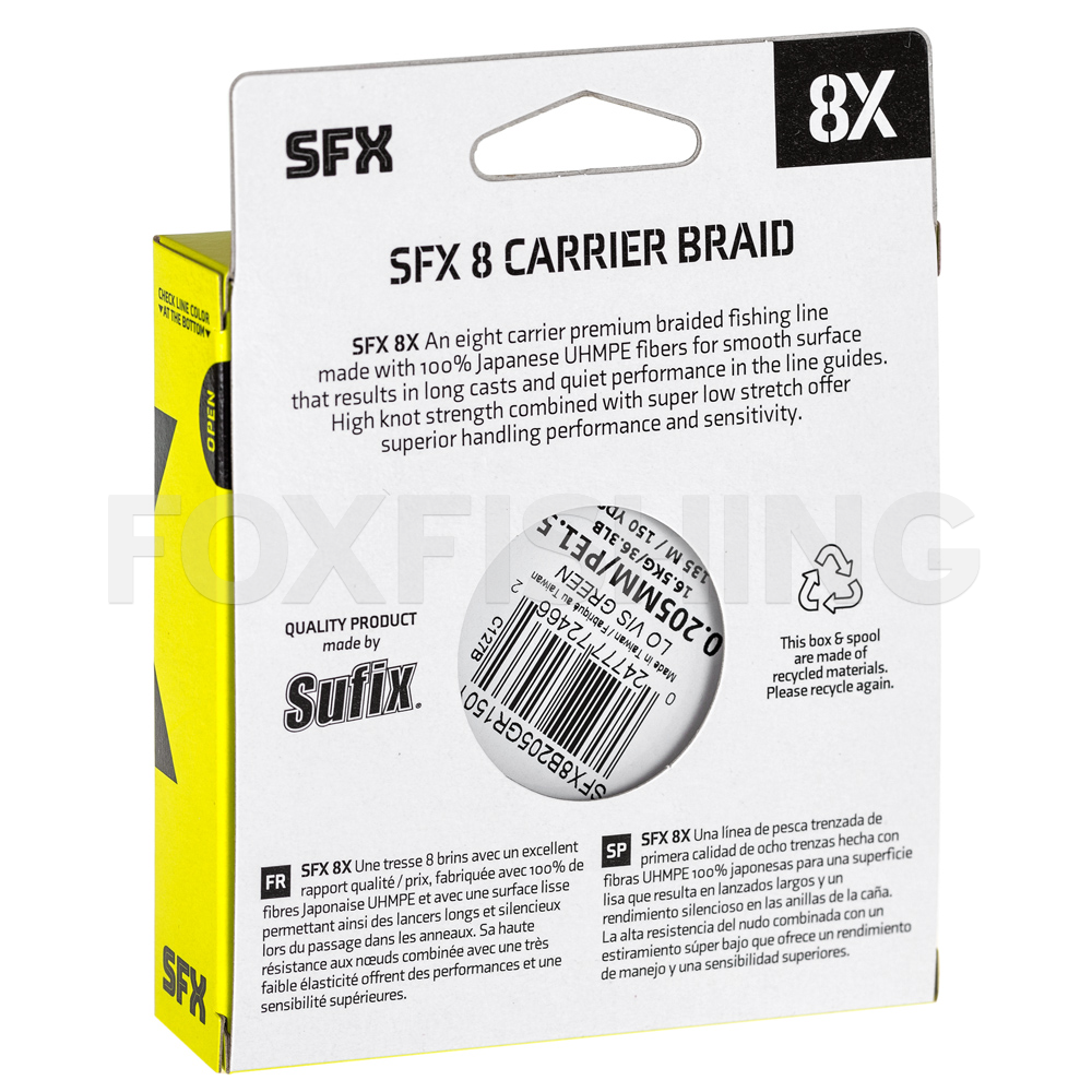 Плетёный шнур Sufix Sfx Braid X8 135м. 0.104мм. Green купить в Москве,  низкие цены в интернет-магазине - FoxFishing.ru