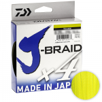 Плетеный шнур Daiwa J-braid X4 135м. 0.07мм. YELLOW