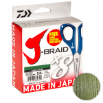 Плетеный шнур Daiwa J-Braid X8E W/SC 150м. 0.24мм. GREEN