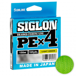 Плетеный шнур Sunline Siglon X4 150м. 0.270 LIGHT GREEN