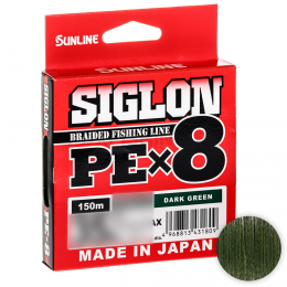 Плетеный шнур Sunline Siglon X8 150м. 0.132 DARK GREEN