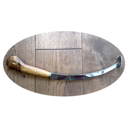 #1009/ общая длина: 39,8см. / нож: 12,8 см. / пятка овал (4,7/3,6 см.) / деревянная рукоять